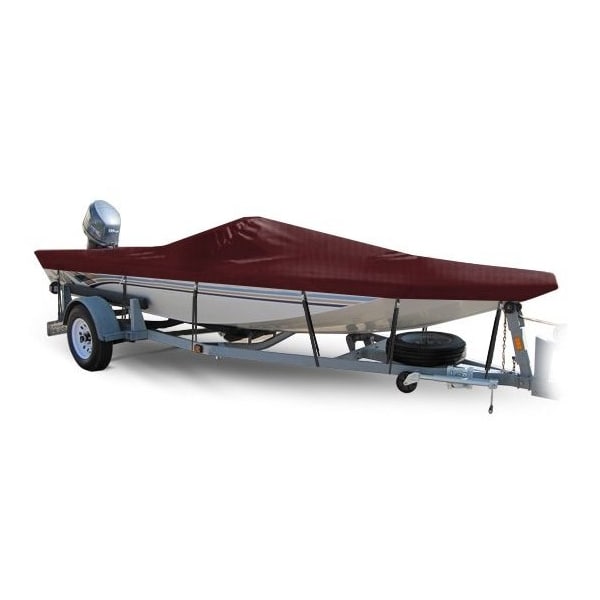 Eevelle Boat Cover ALUMINUM V JON Center Console, Outboard Fits 21ft 6in L up to 96in W Burgundy SCAVJCC2196B-BRG - main